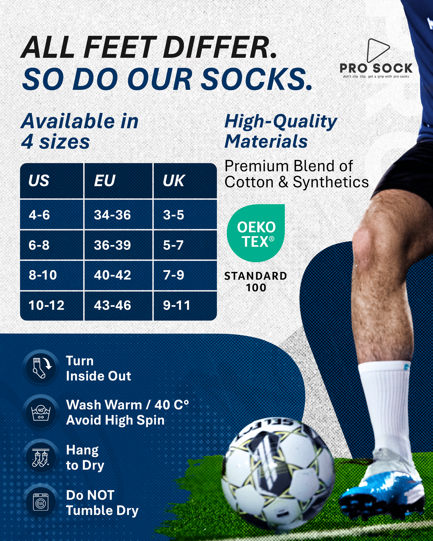 Our grip socks provide increased technology, control and supreme comfort