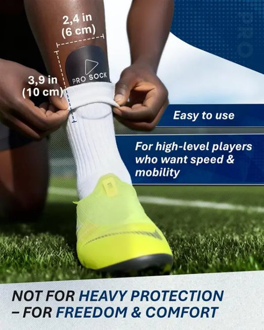 Detalj av benskydd storlek på Pro Sock Mini benskydd