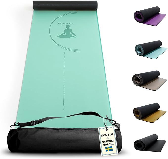 Grön Premium Yogamatta Halkfri, Hot Yogamatta med Yogaväska PRO SOCK
