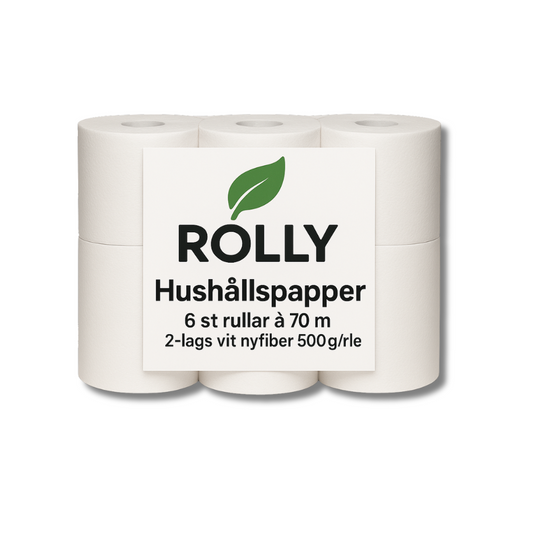 ROLLY Hushållspapper – Svanenmärkt kvalitet | 6 rullar á 70 meter