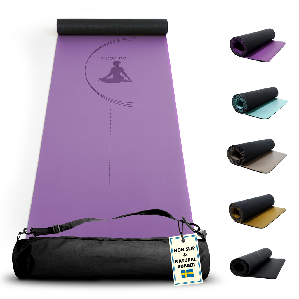 Zeesa Na Premium Yogamatta Halkfri, Hot Yogamatta med Yogaväska