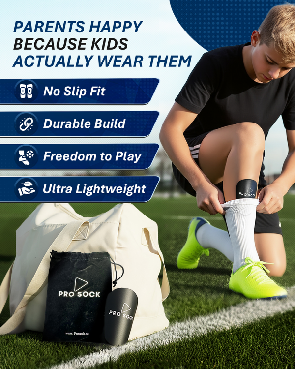 Äntligen ett par benskydd som alla verkligen vill använda, glada föräldrar och skyddade spelare