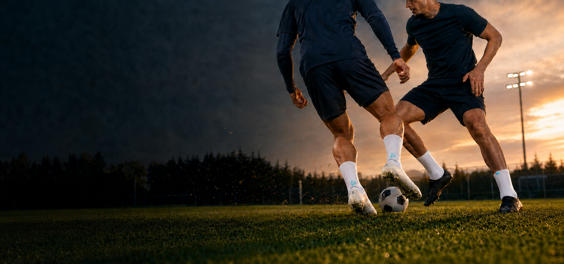 Fotbollsspelare i PRO SOCK greppstrumpor på planen